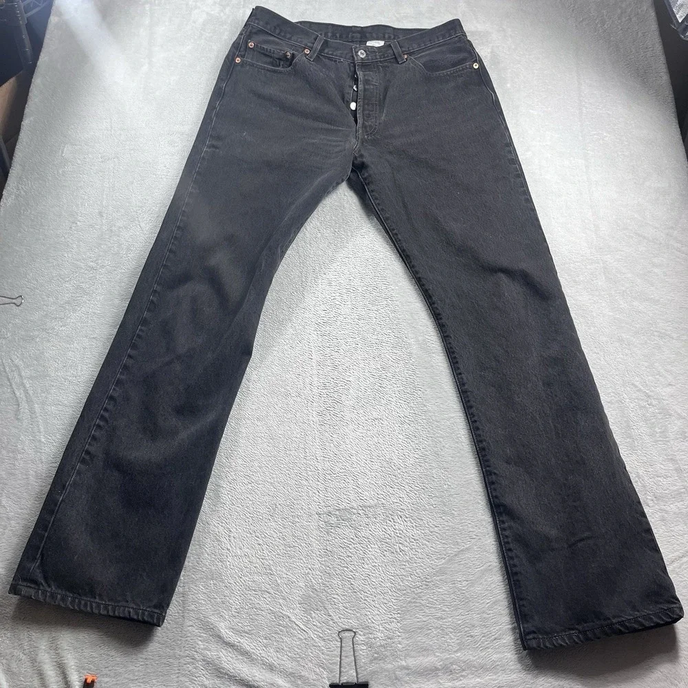 VINTAGE Levi's 501 xx Jeans Mens 36x34* Black Button Fly Straight Leg